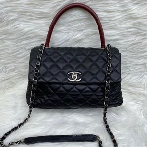 Channel coco black caviar crossbody satchel